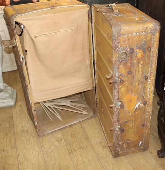 A steamer travelling trunk W.105cm